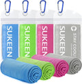 Sukeen 4 Pack Cooling Towels (40"x12"), Cooling Neck Wraps, Ice Towel, Soft Breathable Chilly Towel,Microfiber Towel for Yoga,Sport,Running,Gym,Workout,Camping,Fitness,Workout & More Activities