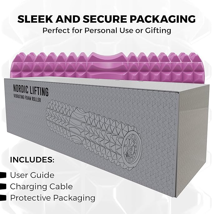 Nordic Lifting Vibrating Foam Roller w/ 5-Speed Vibration – High-Density EVA Foam for Deep Tissue Massage, Relaxation & Mobility Support