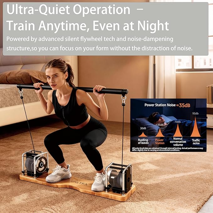 Portable Pilates Reformer Alternative – Adjustable Resistance Bar System for Full-Body Core, Legs & Glutes Training | Pilates Machine for Strength, Posture & Flexibility