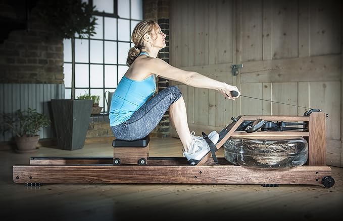 WaterRower Walnut Rowing Machine with S4 BLE Monitor | USA Made Water Rower | Original Handcrafted Erg Machine for Home Use & Gym | Best Warranty