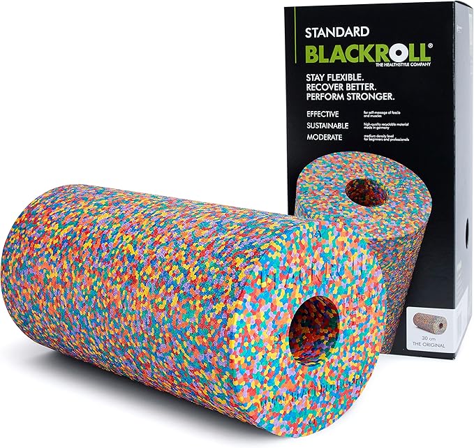 BLACKROLL - Standard Foam Roller, Ideal for Myofascial Trigger Point Release and Back Massage, for Yoga, Home Gym Workouts and Muscle Recovery, Versatile Foam Roller for Exercise, Rainbow