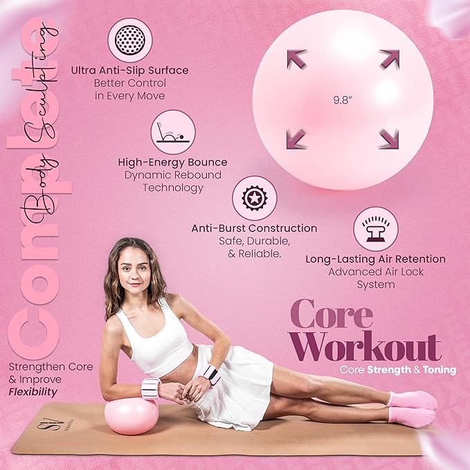 14-Piece Pilates Kit for Home Workouts | Pilates Equipment Workout Set | Resistance Bands | Pilates Ring | Pilates Ball | Yoga Blocks | Home Pilates Kit | Pilates Workout Set | Home Pilates