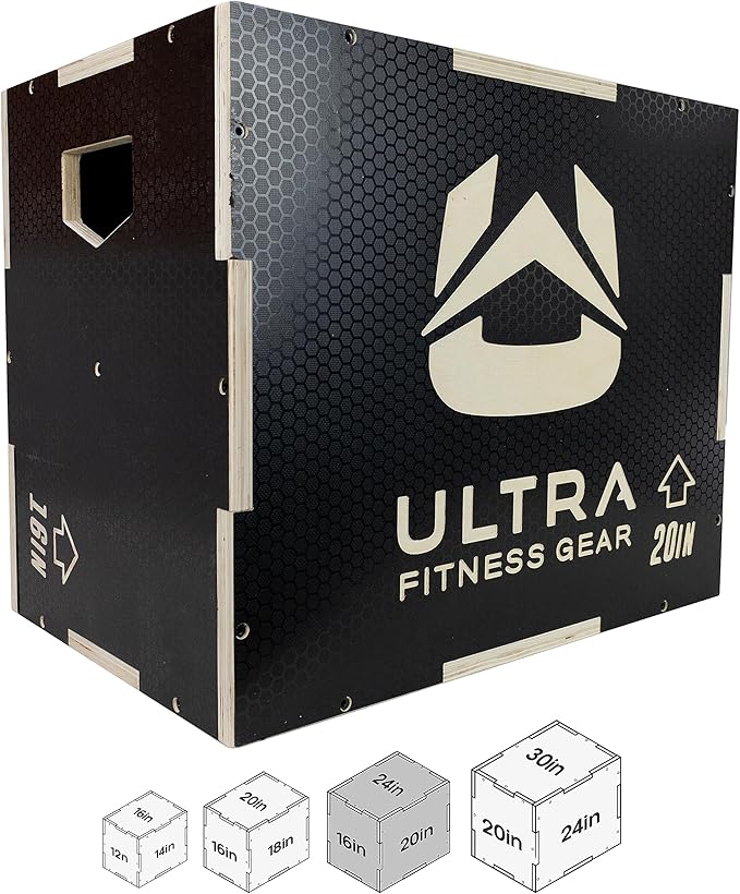 Wooden Plyo Box, 31 Plyometric Jump Training Squat, Step Up, Jumps & More Workout Size S, M, L, XL
