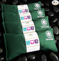 Lavender Eye Pillows - Yoga Eye Pillows Namaste Hot Cold Aromatherapy for Stress, Meditation, Spa, Relaxation Gifts - Made in USA by Happy Wraps - Set of 4 - Green Cotton