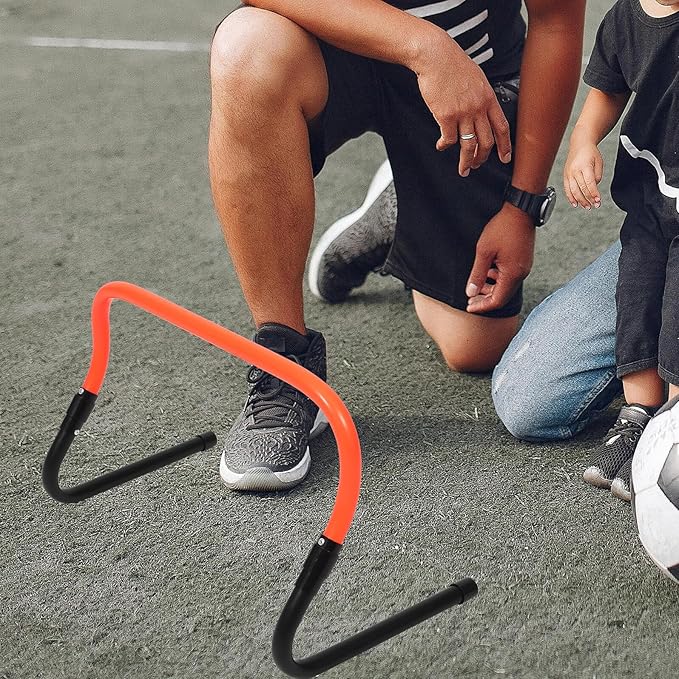 STOBAZA Wear-Resistant Adjustable Agility Hurdles Plastic Training Equipment for Soccer Football Baseball Athletes with Stable Base for Speed and Footwork Drills