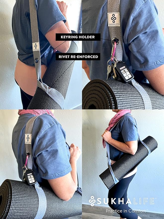 SukhaMat - Yoga Mat Carry Strap, Extra-Durable & Comfortable | Multi-Purpose Strap for Your Yoga Mat