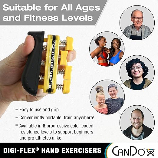 CanDo Digi-Flex Hand and Finger Exerciser Red Light- For Dexterity, Strength, and Flexibility for Fingers, Hands, and Forearms