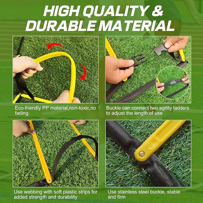 Happy Jump Agility Ladder 12 Rung 20 FT Speed Training Ladder Drill Sports Workout Equipment for Football Soccer Footwork Exercise