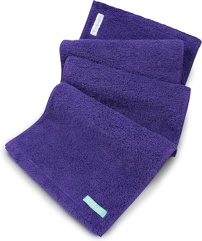 FACESOFT Eco Friendly Gym Towel for Working Out - Soft and Absorbent Cotton Exercise - No Synthetic Microfibers or Plastics - Sweat Towel for Gym, Fitness, Sports, Yoga - Purple - 1 Pc
