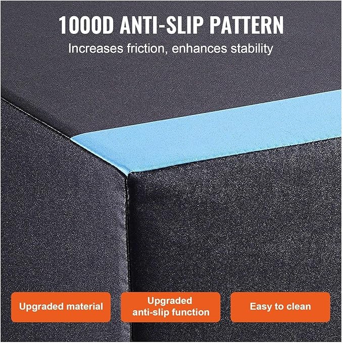 Plyometric Jump Box 3-in-1, 20/18/16 Inch - Cotton Plyo Box for Fitness, Agility & Strength Training - Step Up Platform - Home Gym Equipment - Black