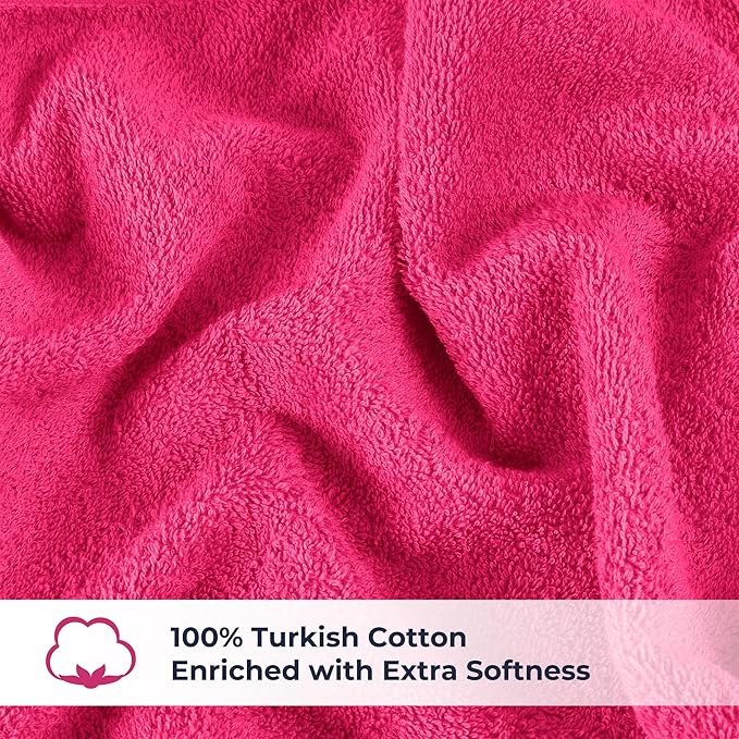NUKURA 12” x 40” Gym Sweat Towel, 450 GSM, 100% Cotton, High Absorbency, Extra Soft & Quick Dry Workout, Yoga & Fitness Towel – Pink