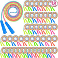 50 Pack Kids Jump Rope, Colorful Gradient Nylon Skipping Ropes for Children, 7.55FT Adjustable Length, Plastic Handles, Lightweight Exercise Ropes for Schools, Events, and Family Fun