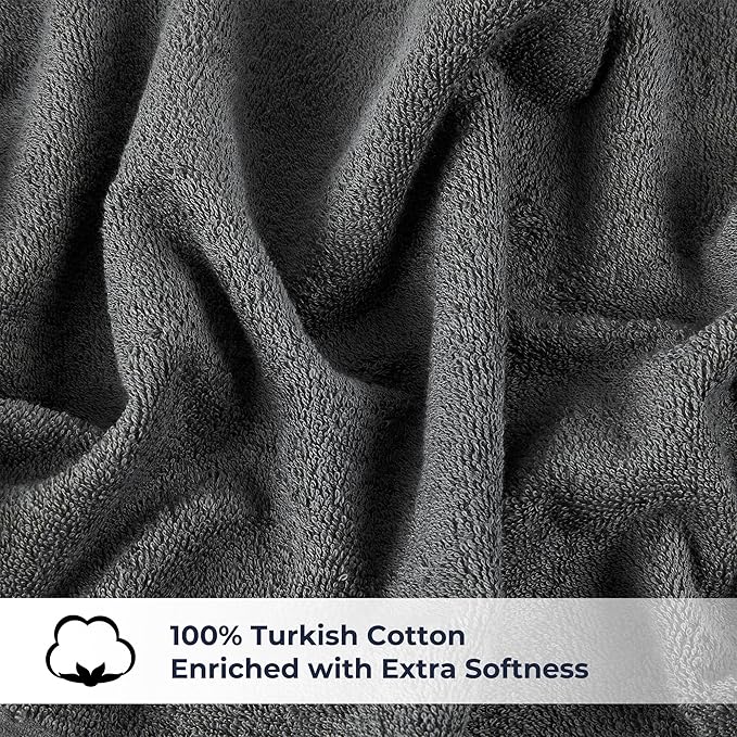 NUKURA 12’’ x 40’’ 100% Cotton Sweat Towel for Gym, Extra Soft & Durable, Ideal for Running, Walking, Outdoor Workout, Grey Neck Towels, 450 GSM