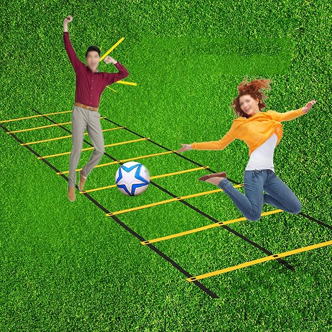 Agility Ladder Double Row Agility Ladder, Adjustable Training Equipment, Football Flexibility Training Jumping Ladder, for Personal Train(Size:6M)