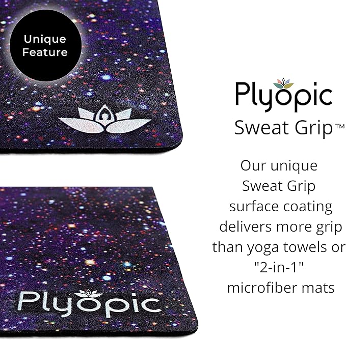 Plyopic. All In One Yoga Mat | Luxury Sweat-Grip Mat/Towel Combo | Ideal for Yoga, Hot Yoga, Bikram, Pilates, Workout & Exercise | Eco-Friendly Natural Rubber