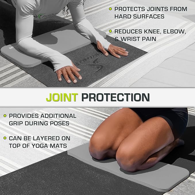 ProsourceFit Extra Thick Yoga Knee Pad and Elbow Cushion 15mm (5/8”) Fits Standard Mats for Pain Free Joints in Yoga, Pilates, Floor Workouts