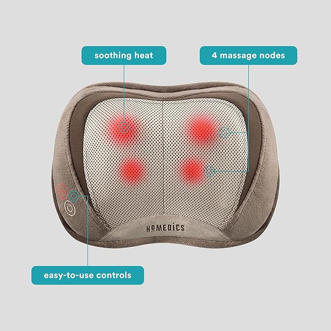 Homedics 3D Full Body Shiatsu & Vibration Massage and Heat Pillow for Neck,Upper Back and Lumbar,(Pack of 3)