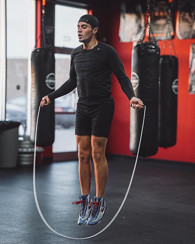 BOXROPE, A Jump Rope Made For Boxing, Tangle-Free, 15% Heavier Than A Normal PVC Rope, Boxer Jump Rope, Adjustable, Includes Grip Tapes For More Grip, Skipping Rope for Boxers, Premium Quality