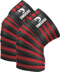 DMoose Fitness Knee Sleeves for Weightlifting (Pair) 78” Knee Wraps for Joint Support, Squats & Powerlifting - Gym Brace Straps for Joint Stability & Pain Relief, USPA & IPL Approved for Men and Women