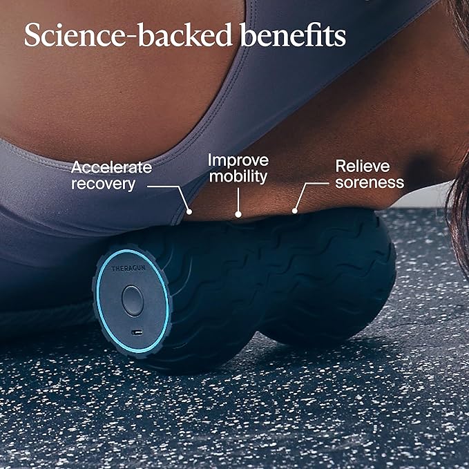 TheraGun Therabody WaveDuo - Ergonomically Contoured Foam Roller - Bluetooth Enabled Muscle Roller for Your Back, Neck & Spine with 5 Customizable Vibration Frequencies in Therabody App (Pack of 2)
