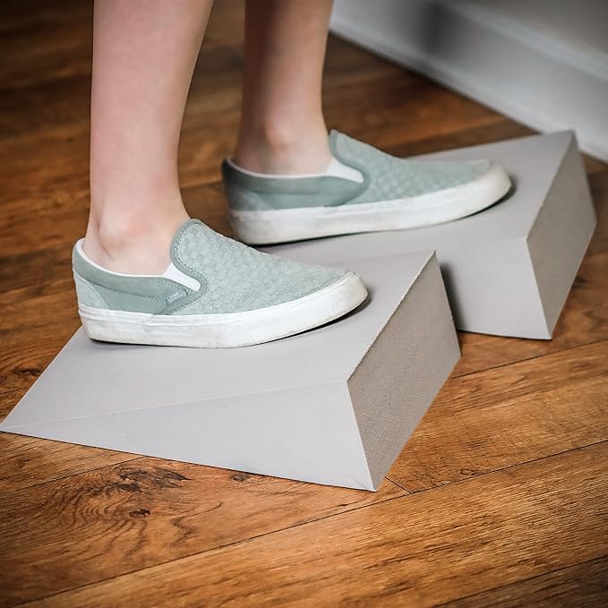 12" Foam Incline Stretch Wedge - Set of 2 - by Trademark Innovations (Dove Gray)