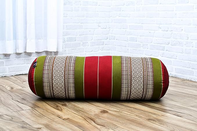 Leewadee Yoga Bolster - Standard Size – Large Meditation Cushion, Tube Pillow for Comfortable Reading, Pilates Equipment, Kapok Filling, 24 x 10 x 10 inches