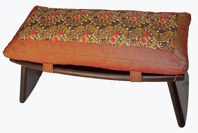 Meditation Bench & Cushion Set - Folding Seiza - Indochine Saffron