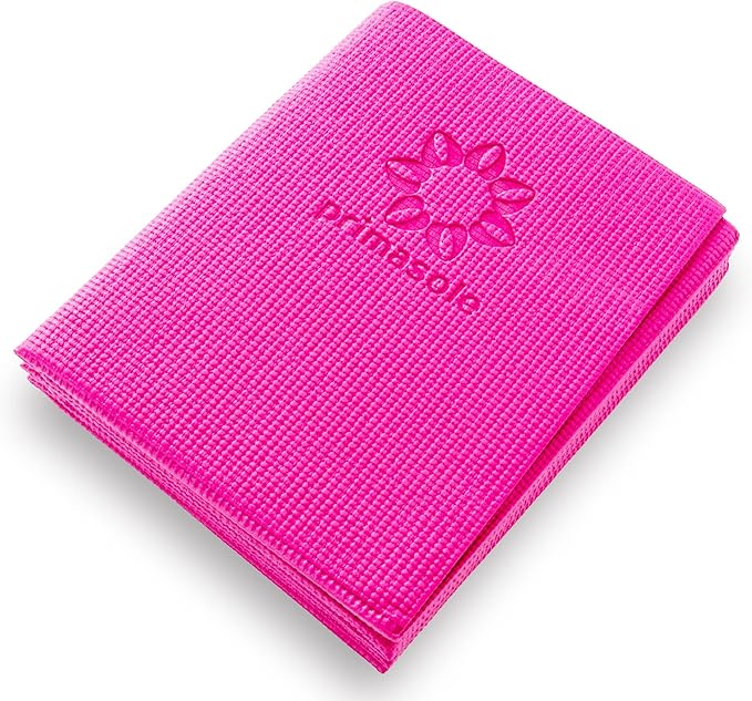 Primasole Folding Yoga Travel Pilates Mat Foldable Easy to Carry to Class Beach Park Tear resistant Travel Picnics 4mm Thick 9 Colors