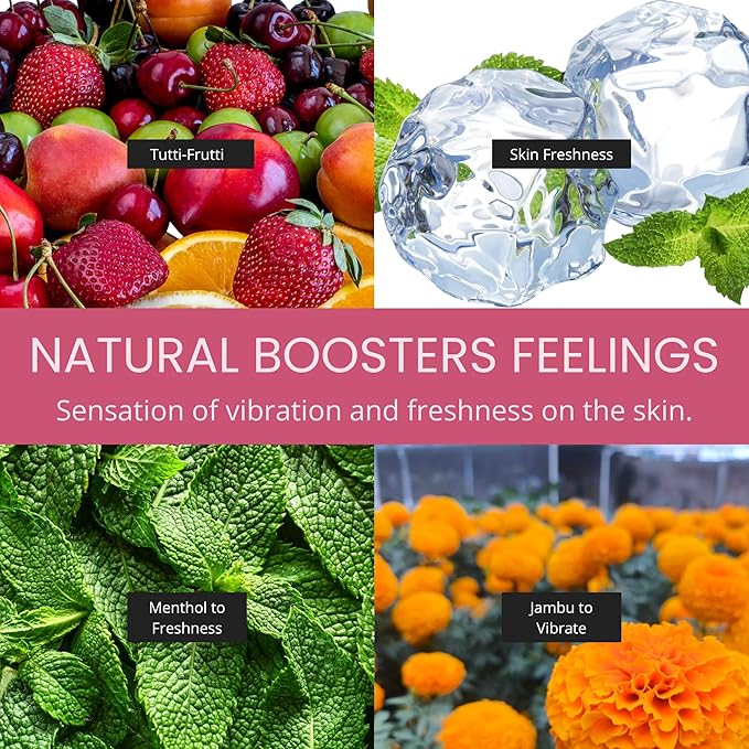 Hotflowers Babaloo Oral Ice Flavored Body Gel – Water-Based Cooling Massage Gel, Edible & Refreshing, Unisex Relaxation Formula – 15g Each (Tutti-Frutti)