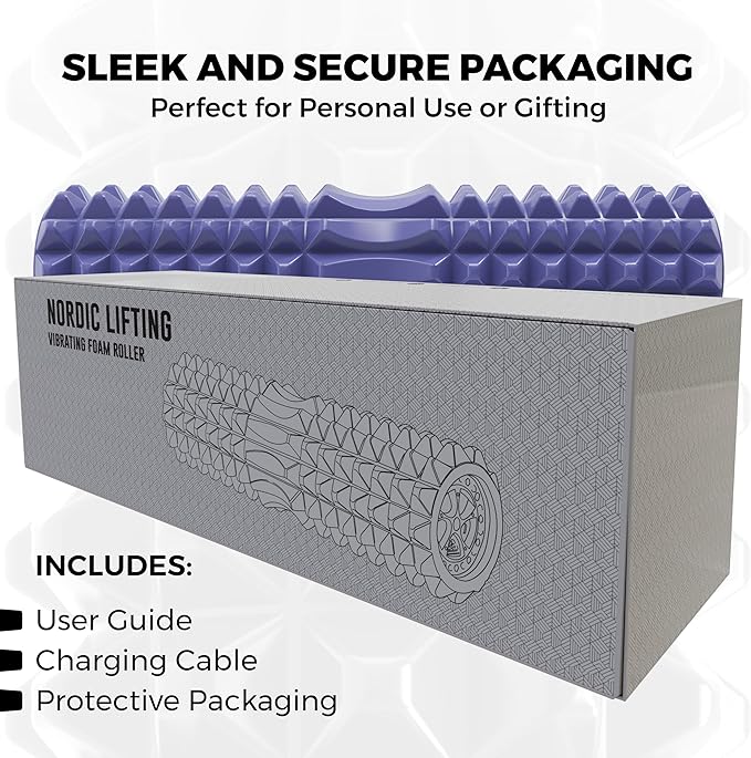 Nordic Lifting Vibrating Foam Roller w/ 5-Speed Vibration – High-Density EVA Foam for Deep Tissue Massage, Relaxation & Mobility Support