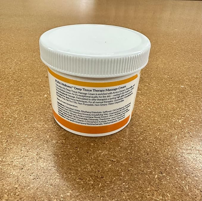 Deep Tissue Therapy 4 Fl oz Massage Cream, Professional, Massage Therapy, Unscented, Natural Ingredients, Skin Hydrating, Moisturizing, Muscle Relief, for Bruising, Recovery, Soothing
