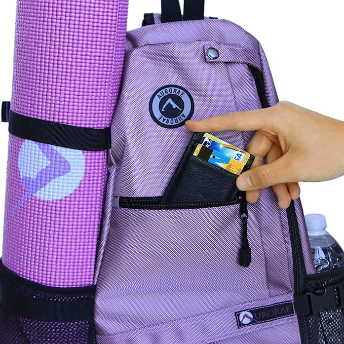 AURORAE Yoga Mat/Gym/Picklleball Cross-body Travel Sling Back Pack. Mat sold separately.