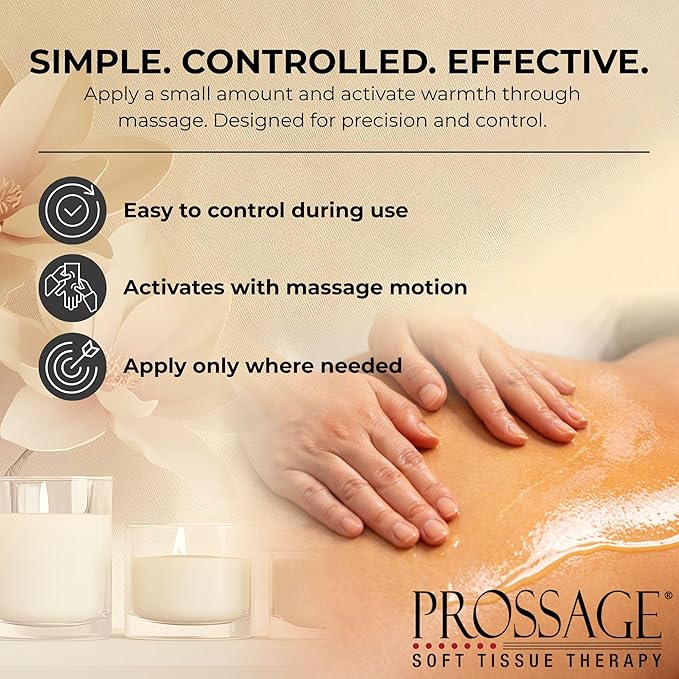 Prossage Heat Warming Relief Massage Oil for Therapuetic Massages, Deep Tissue Massages, and Aromatherapy, Topical Reliever, 32 Ounce Bottle