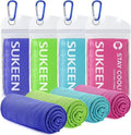 Sukeen 4 Pack Cooling Towels (40"x12"),Ice Towel,Soft Breathable Chilly Towel,Microfiber Towel for Yoga,Sport,Running,Gym,Workout,Camping,Fitness,Workout & More Activities