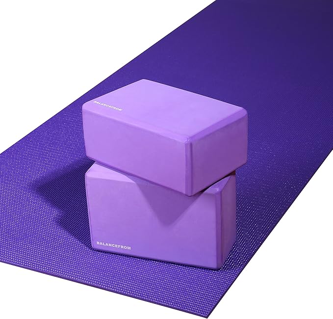 Fitvids Set of 2 High Density Yoga Blocks, 9"x6"x4" Each, Pair, Multiple Colors