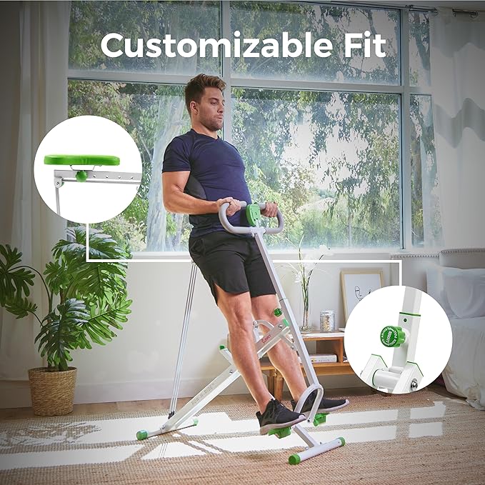 Sunny Health & Fitness Smart Row-N-Ride Glute & Leg Trainer, Foldable Squat Assist Rower with Exclusive SunnyFit App Connection