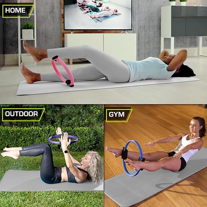 The ProsourceFit Resistance Ring enhances Pilates Workouts with Light Resistance to Help Tone and Strengthen Your Entire core and Body