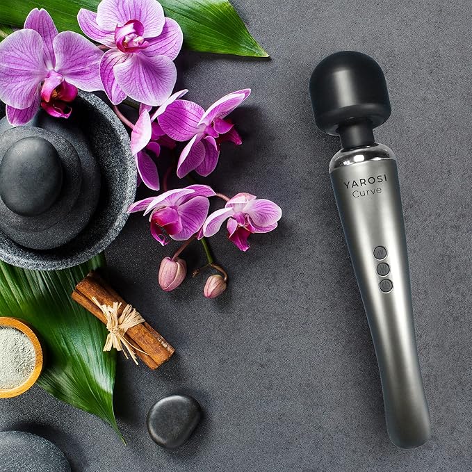Yarosi Cordless Curve Therapeutic Device - 8 Powerful Speeds and 20 Patterns - for Deep Muscle Aches and Sports Tissue Recovery - Rechargeable - Travel Friendly - Silver