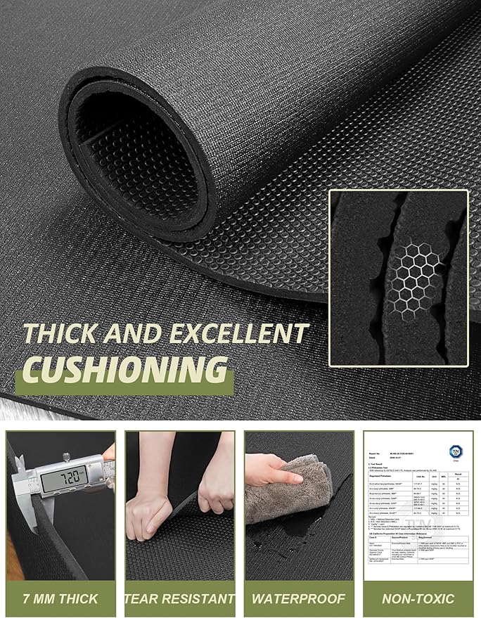 innhom Large Exercise Mat 6'x4'/7'x5'/8'x6'/9'x6'/10'x6' Workout Mat Gym Flooring for Home Gym Mats Exercise Mats for Home Workout Thick Floor Mat for Fitness