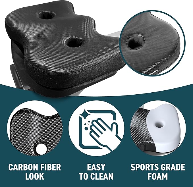 Rowing Machine Seat Cushion Compatible with Concept 2 Rower - Seat Pad for Comfort & Support - Also Fits Hydrow, Peloton & More - Rowing Accessories
