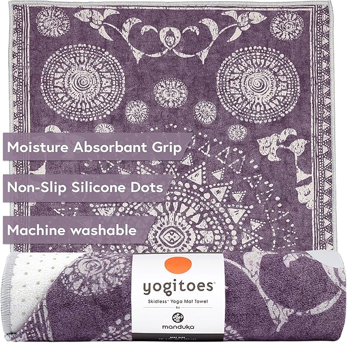 Yogitoes Yoga Hand Towel - Quick Drying Microfiber, Lightweight, Easy for Travel, Use in Hot Yoga, Vinyasa and Power, 16 Inch (40cm)