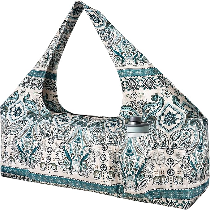 Yoga Mat Bag - Large Yoga Bag with Yoga Mat Strap, Zipper and Pockets - Yoga Bags and Carriers Fits All Your Stuff - Personalized Yoga Mat Bags for Women Fits Most Size Mats
