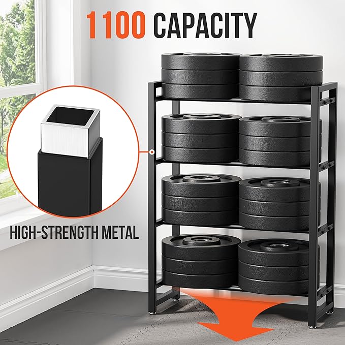 1100 lb | 4 Tier，390 lb | 3 Tier Dumbbell Rack, Weight Rack for Home Gym