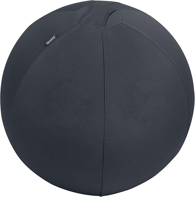 Leitz Sitzball für aktives Sitzen, Gymnastikball, Ergonomische Alternative, INKL. Stoffbezug, Handluftpumpe