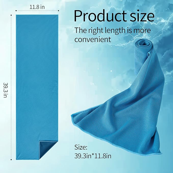 SRsafety Cooling Towels for Sports,Strong Sweat Absorption Cooling Towels, High-Flexibility Cold Towel for Gym and Yoga. (Blue)