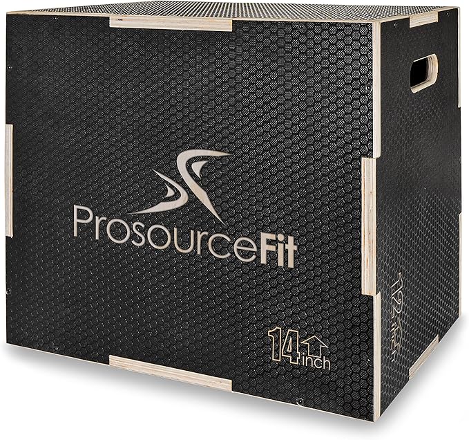 ProsourceFit 3-in-1 Wood Plyometric Jump Box For Cross Conditioning, Agility, Vertical Jump Training & Plyo Workouts
