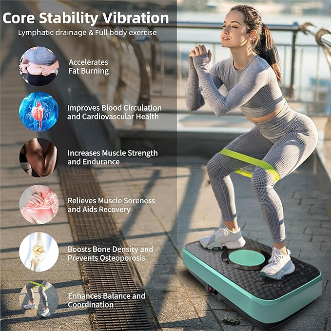 Vibration Plate Exercise Machine – Lymphatic Drainage & High-Intensity Fat Burner, 150-Speed Adjustable Fitness Platform for Full Body Workout, 450 lbs Capacity Home Gym Equipment (Men/Women)