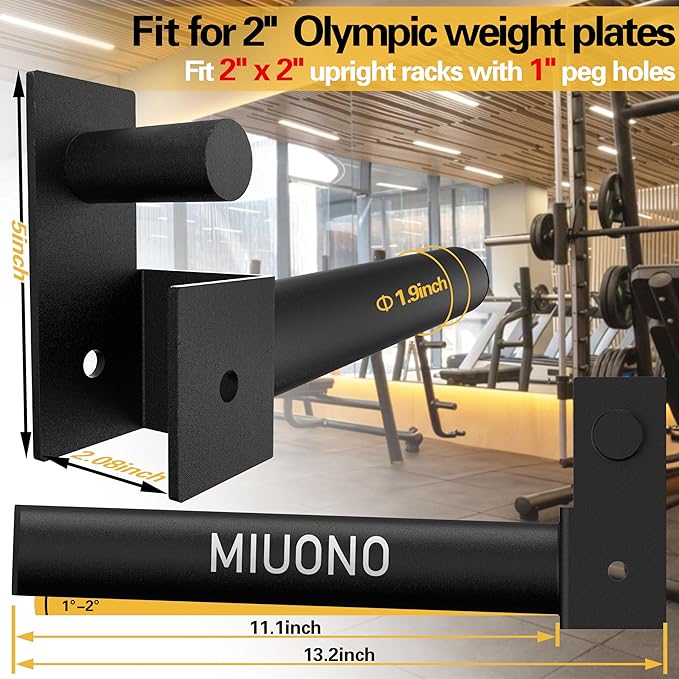 Weight Plate Holder, Weight Plate Rack Storage for 2X2 Power Rack Attachments, Extended Version Hang More 2" Weight Plates
