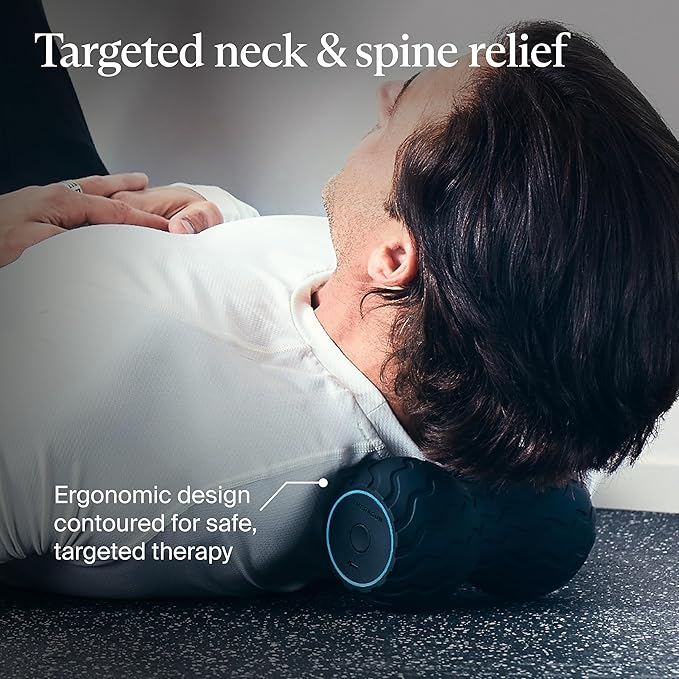 TheraGun Therabody WaveDuo - Ergonomically Contoured Foam Roller - Bluetooth Enabled Muscle Roller for Your Back, Neck & Spine with 5 Customizable Vibration Frequencies in Therabody App (Pack of 2)