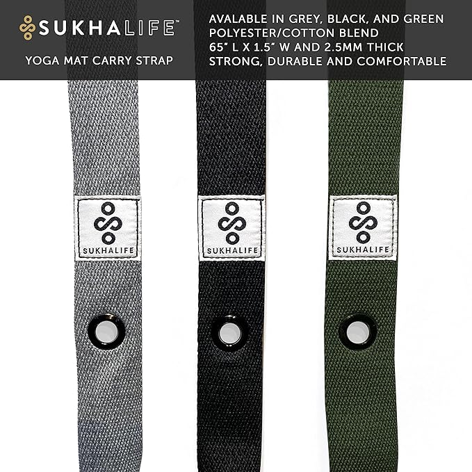 SukhaMat - Yoga Mat Carry Strap, Extra-Durable & Comfortable | Multi-Purpose Strap for Your Yoga Mat
